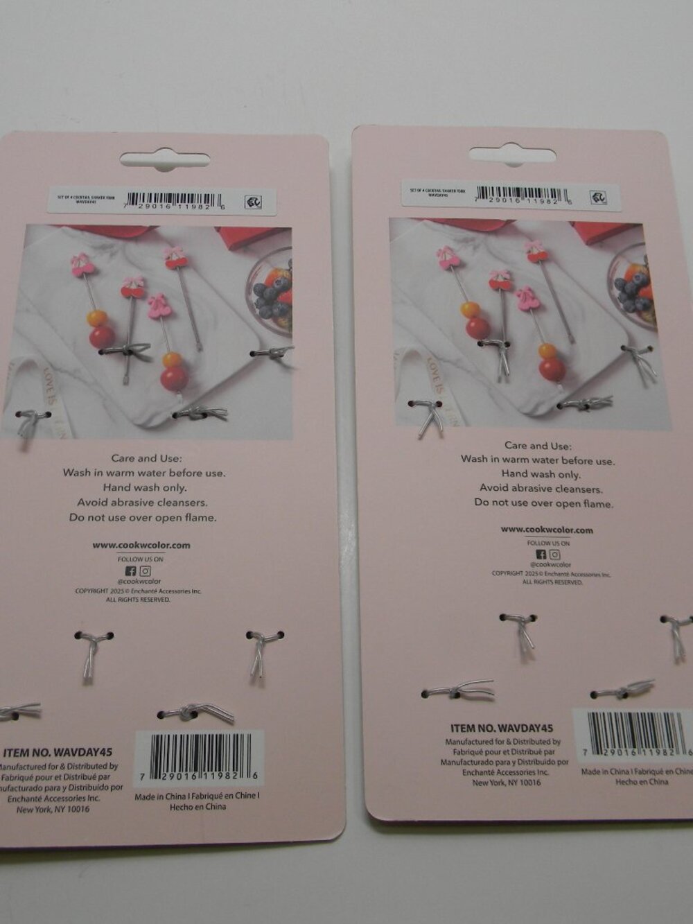 CWC Cherry Cocktail Picks 8 Count Entertaining Fruit Appetizers NIP - Picture 2 of 3
